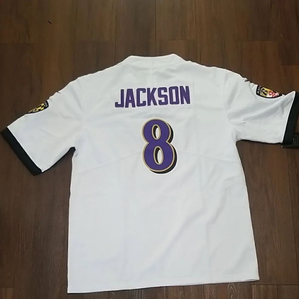 Baltimore Ravens Nike Game Road Jersey -White - Lamar Jackson Mens size XL